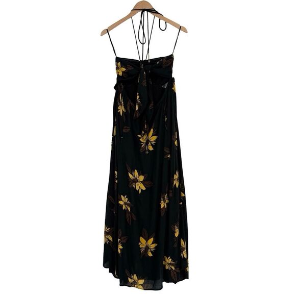 Free People Tropical Escape Halter Neck Cutout Maxi Dress in Black | Size Small - Picture 4 of 9